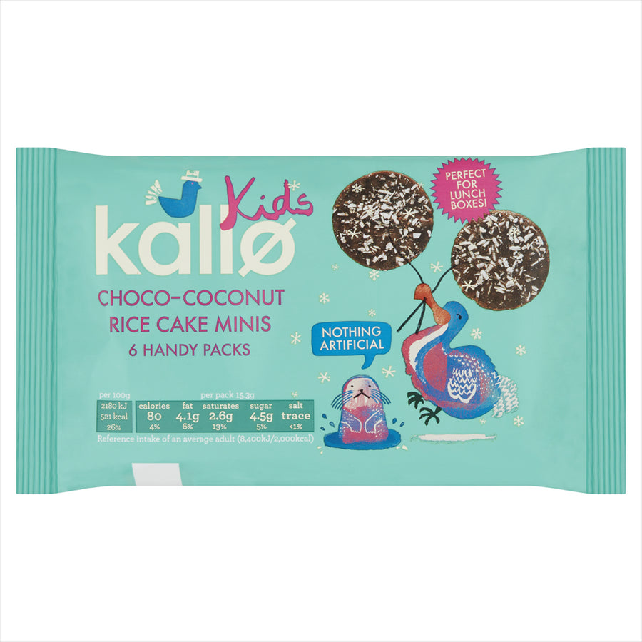 Kallo Kids Milk Chocolate & Coconut Rice Cakes 21g