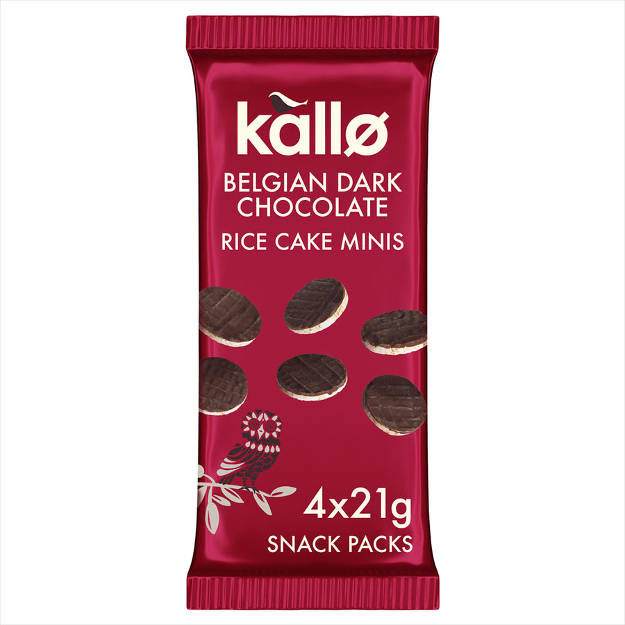 Kallo Belgian Dark Chocolate Rice Cake Minis 4 x 21g