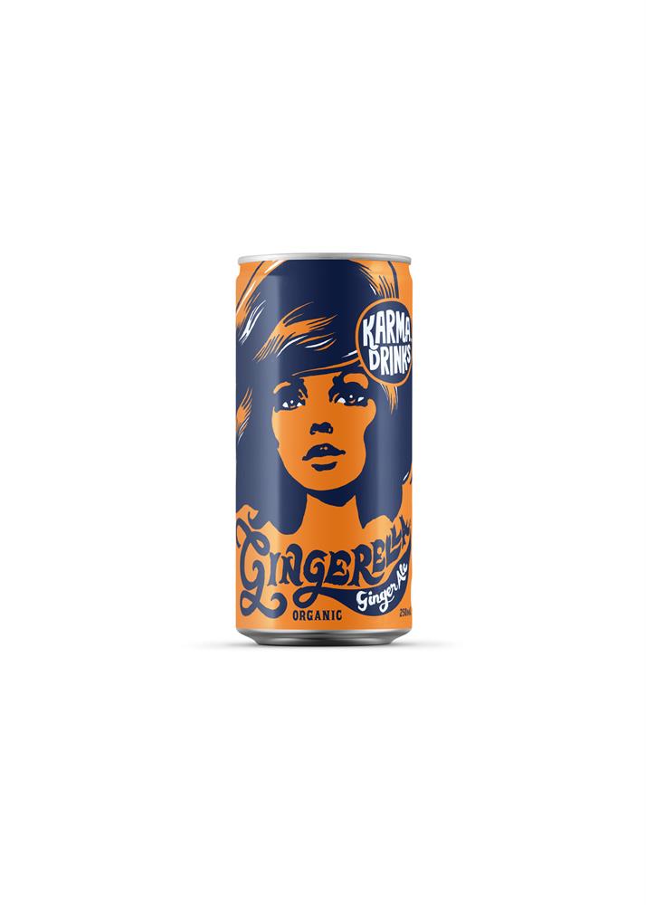 Gingerella Ginger Beer 250ml Can Organic Fairtrade