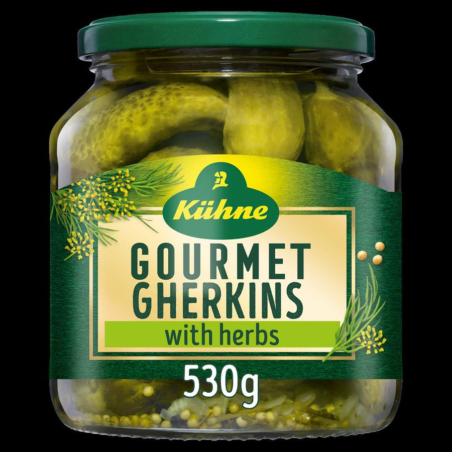 Kuhne Gourmet Gherkins With Herbs 530g