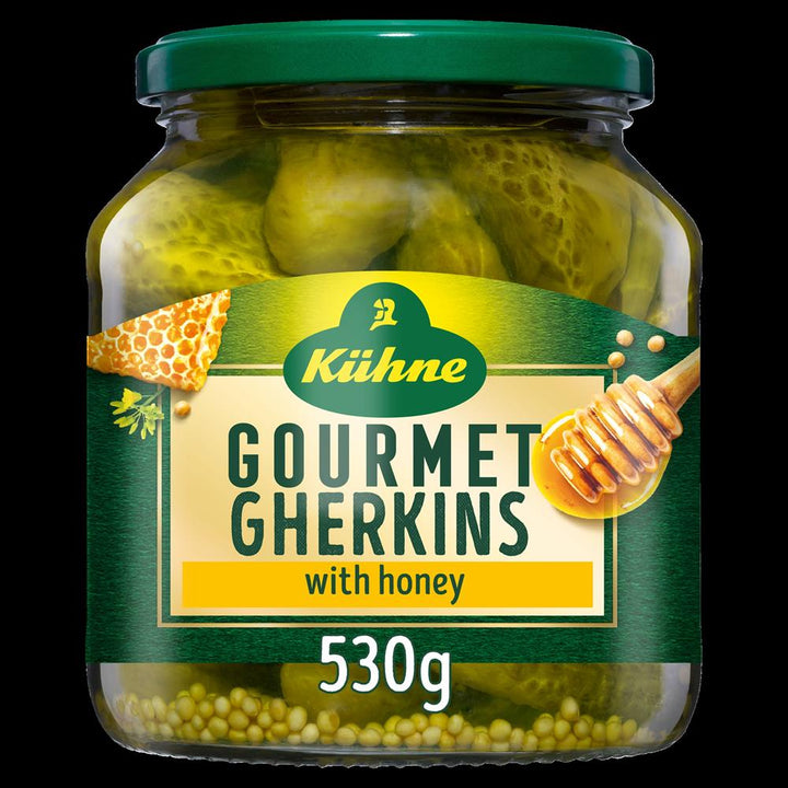 Kuhne Gourmet Gherkins With Honey 530g
