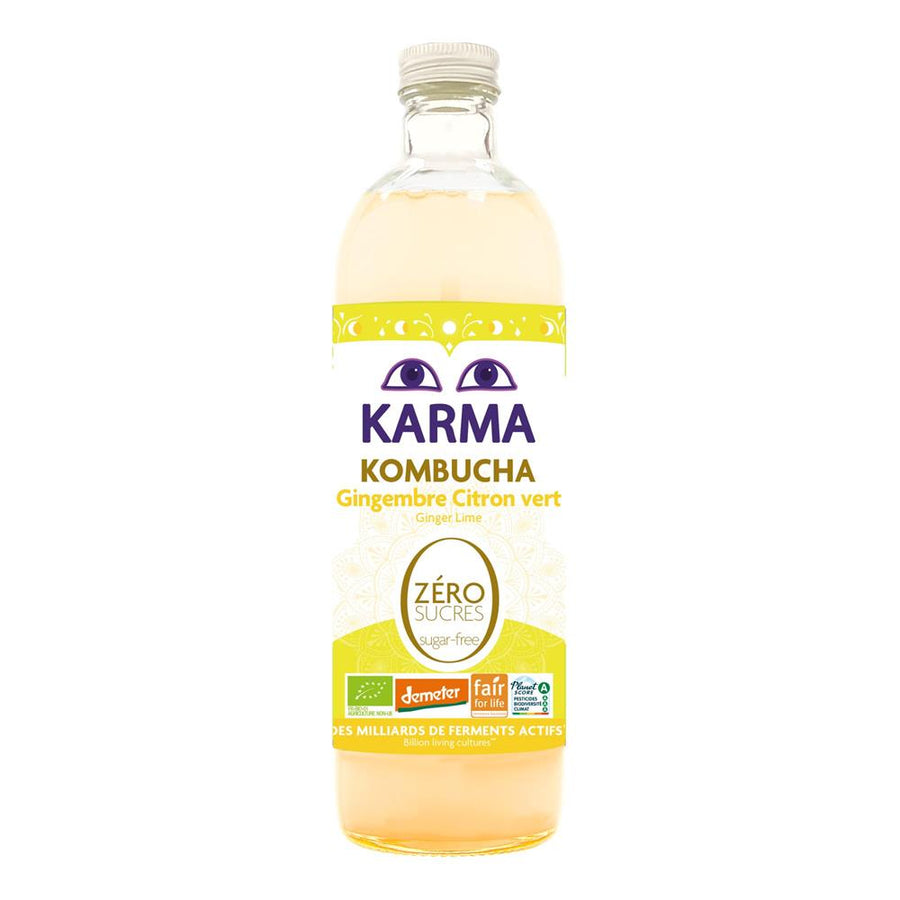 Karma Kombucha Zero Sugar Ginger Lime 750ml