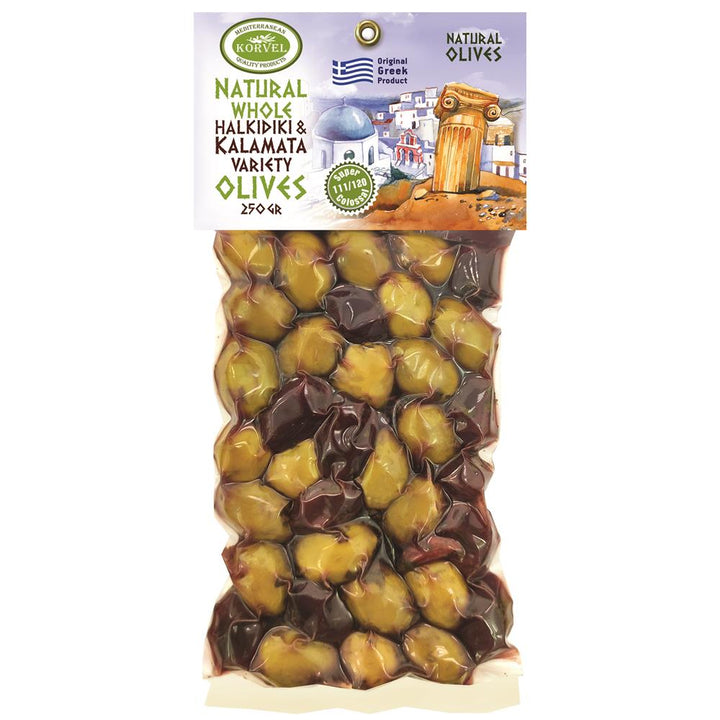 Korvel Greek Mix Kalamata/Green Olives 250g