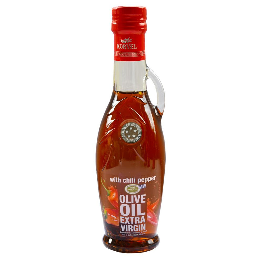 Korvel Greek Extra Virgin Olive Oil with Chili Amphora 250ml