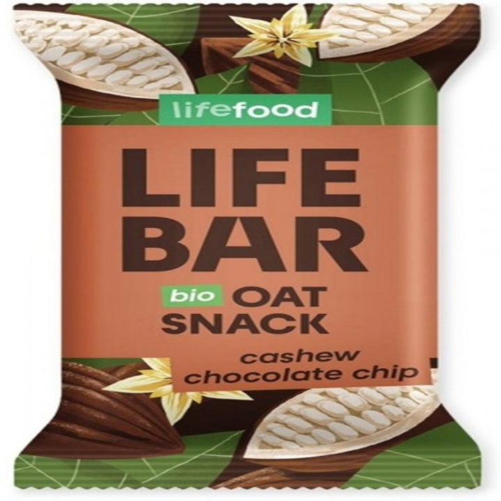 Organic Lifebar Oat Snack Cashew Chocolate Chip 40 g