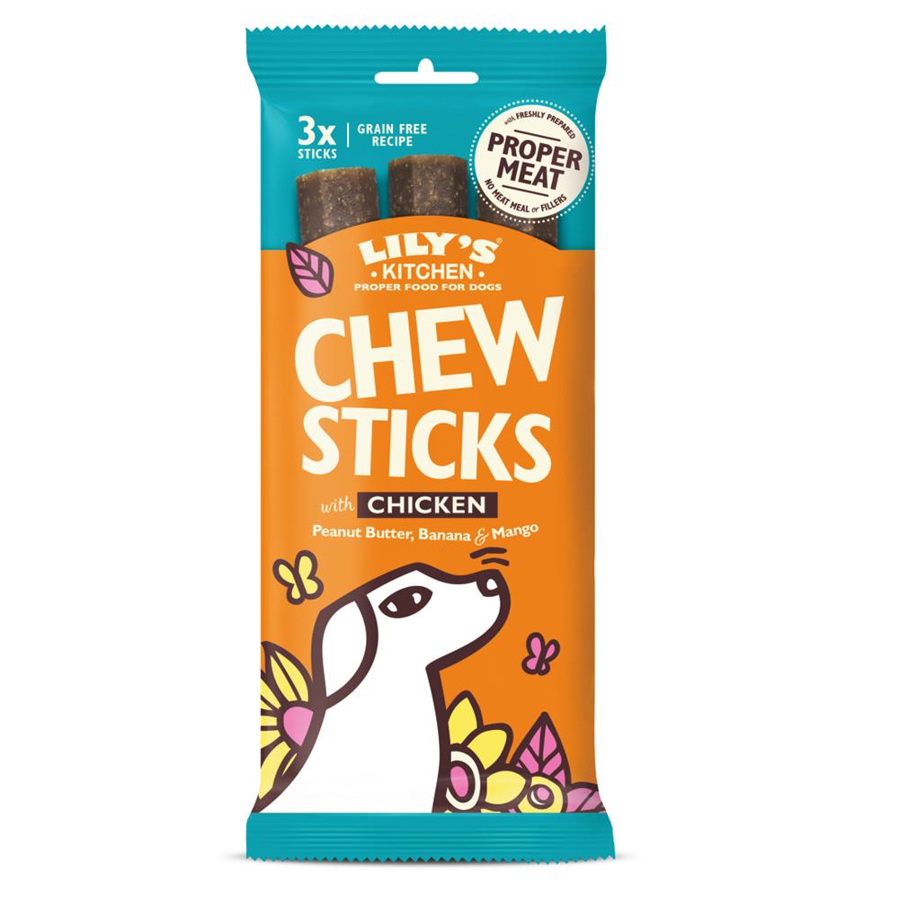 Dog Chew Sticks With Chicken Peanut Butter Banana & Mango 120g