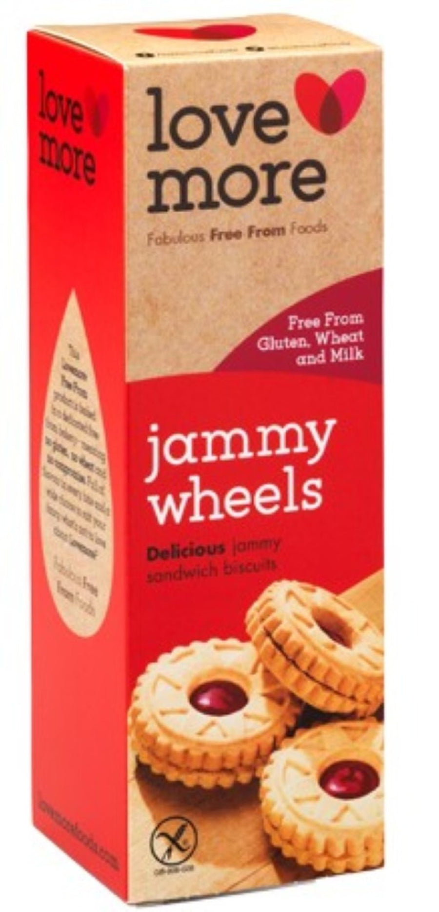 Lovemore Wheat Gluten & Milk Free Jammy Wheels 120g