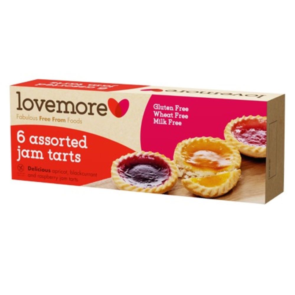 Lovemore Wheat Gluten & Milk Free 6 Assorted Jam Tarts 190g