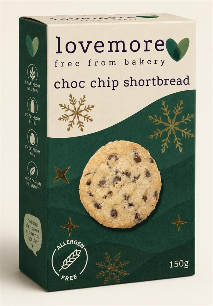 Lovemore Choc Chip Shortbread Gluten Free 150g