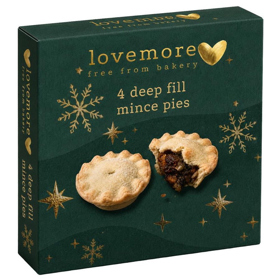 Lovemore 4 Wheat Gluten & Milk Free Deep Fill Mince Pies 270g