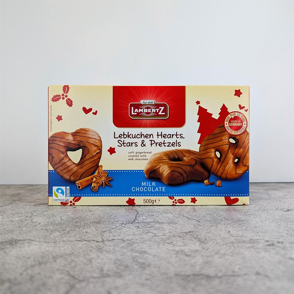 Lambertz Milk Hearts Stars & Pretzels 500g