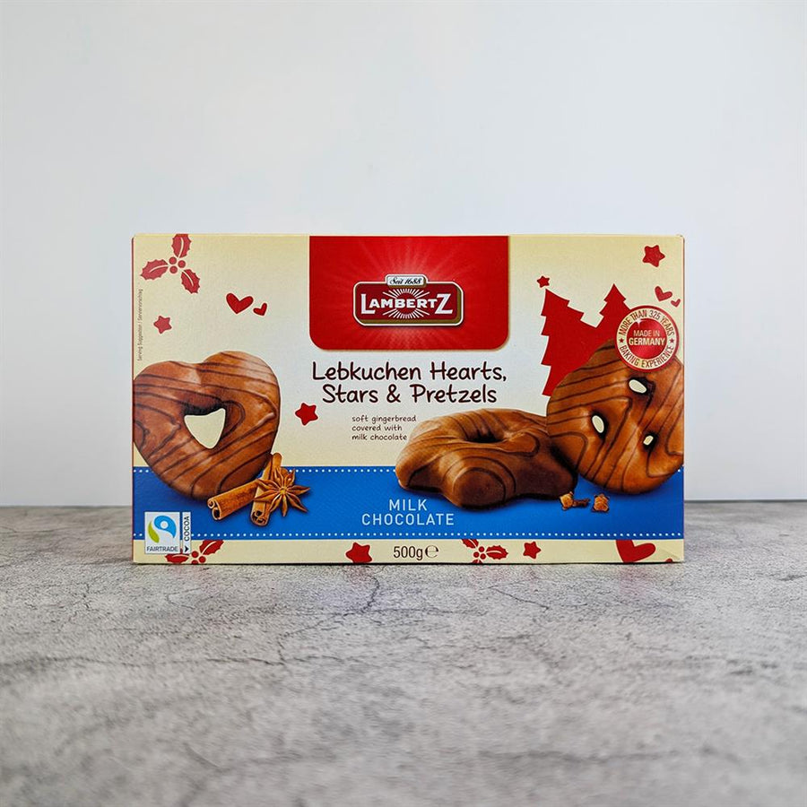 Lambertz Milk Hearts Stars & Pretzels 500g