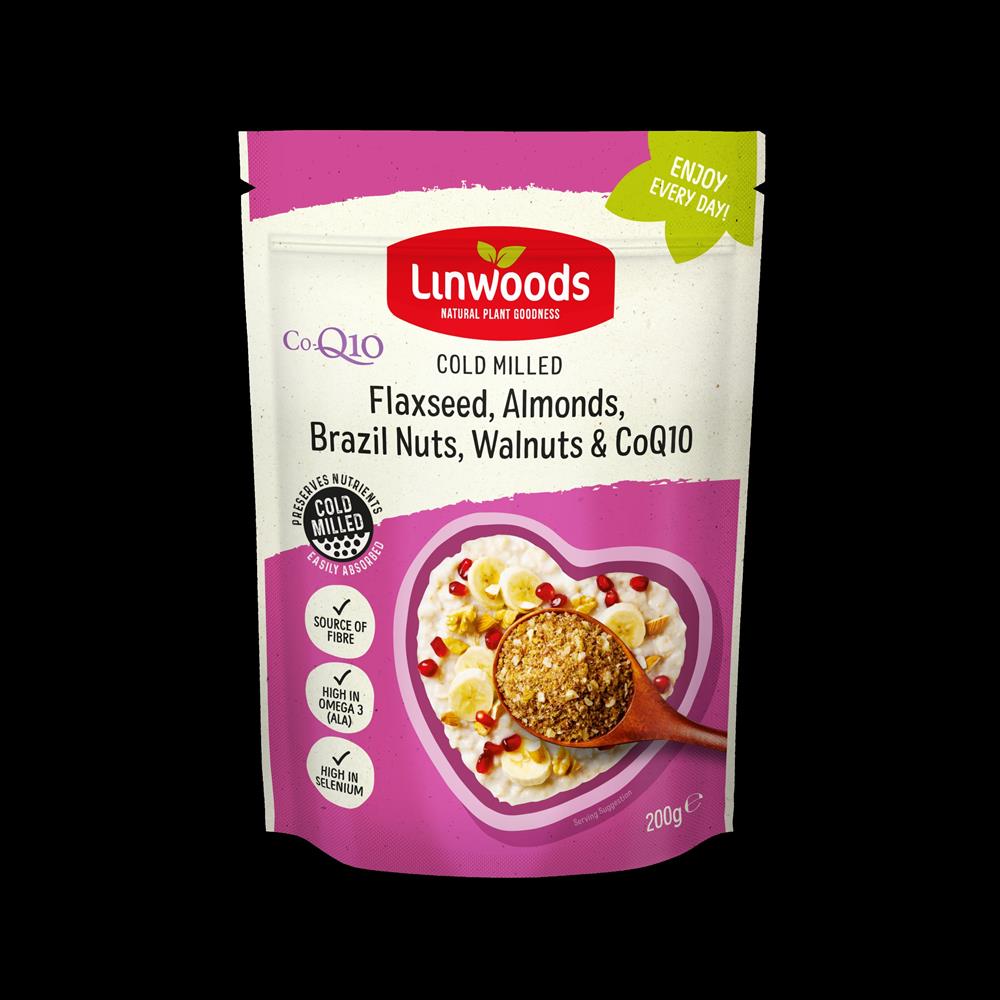 Linwoods Milled Flaxseed Almonds Brazil Nuts Walnuts & Q10 200g