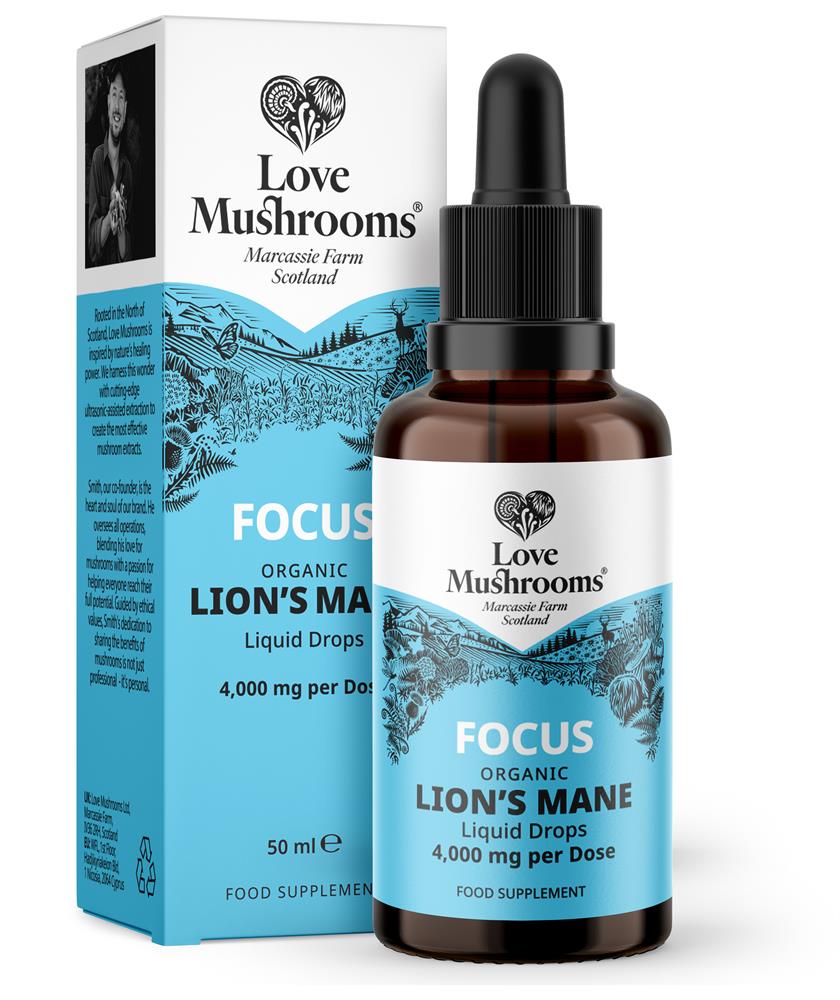 Love Mushrooms Lions Mane Liquid Drops 50ml - 4000mg