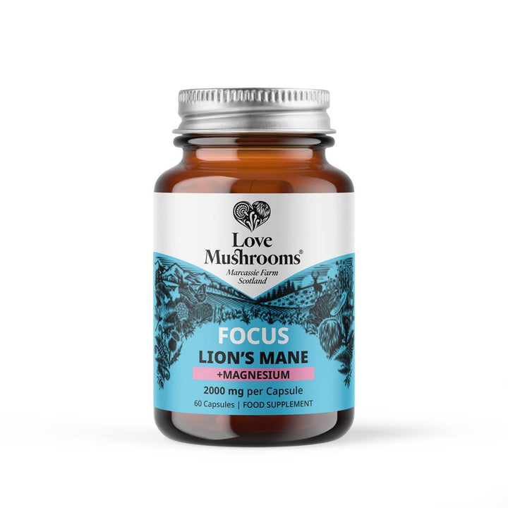 Love Mushrooms Lions Mane + Magnesium 2000mg 60 Capsules