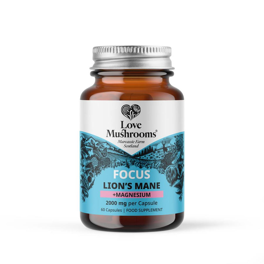Love Mushrooms Lions Mane + Magnesium 2000mg 60 Capsules