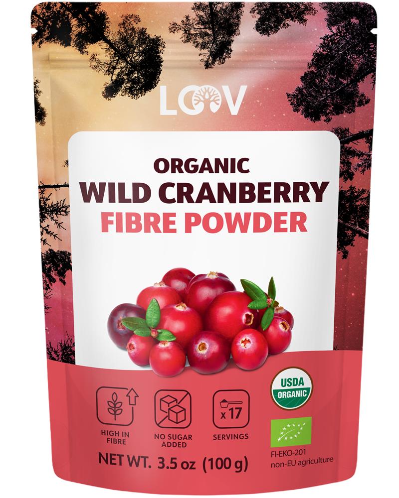 LOOV Organic Wild Cranberry High Fibre (Pomace) Powder 100g