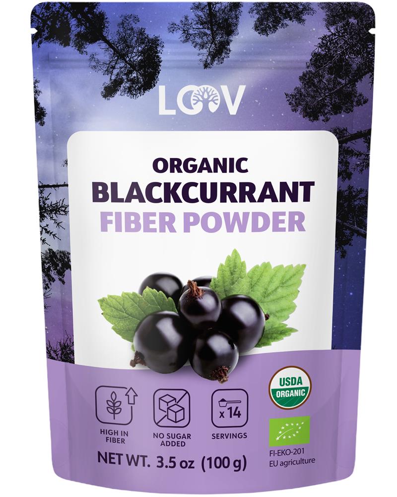 LOOV Organic Wild Blackcurrant High Fiber Powder 100g