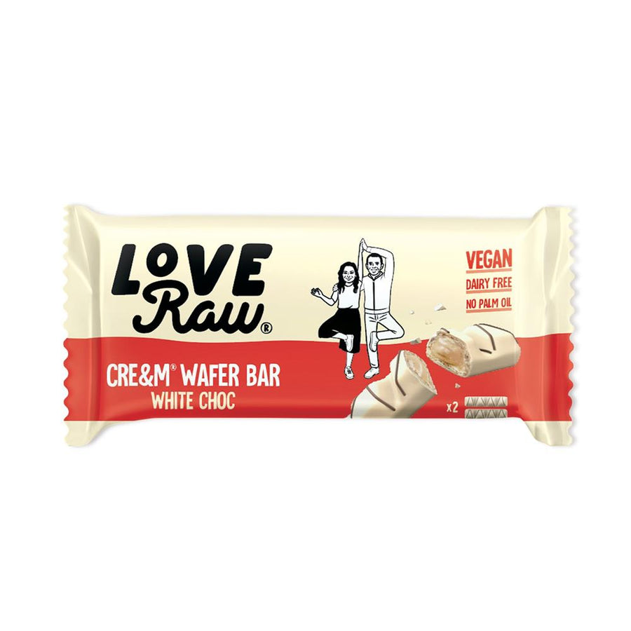 Vegan Cream Filled Wafer Bar White Choc 45g