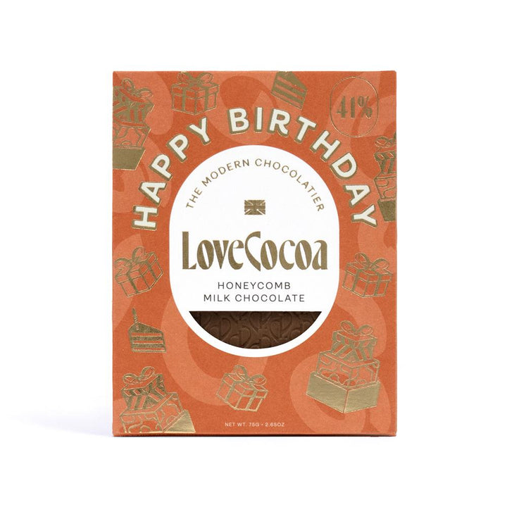 Love Cocoa Honeycomb Happy Birthday Bar 70g