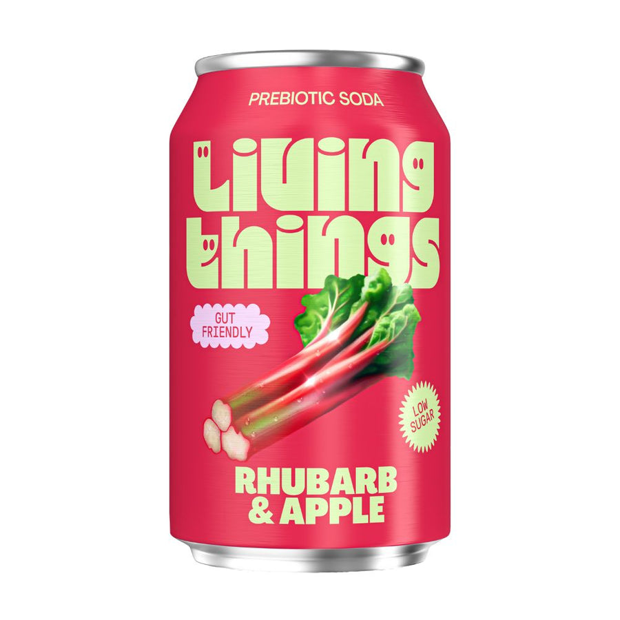 Living Things Rhubarb & Apple Prebiotic + Probiotic Soda 330ml