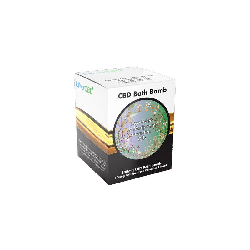 LVWell CBD 100mg CBD Bath Bomb - Lavender and Marjoram