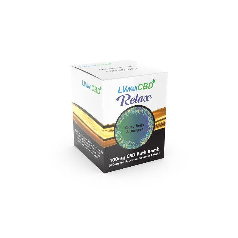 LVWell CBD 500mg CBD Bath Bomb - Clary Sage and Juniper - Relax