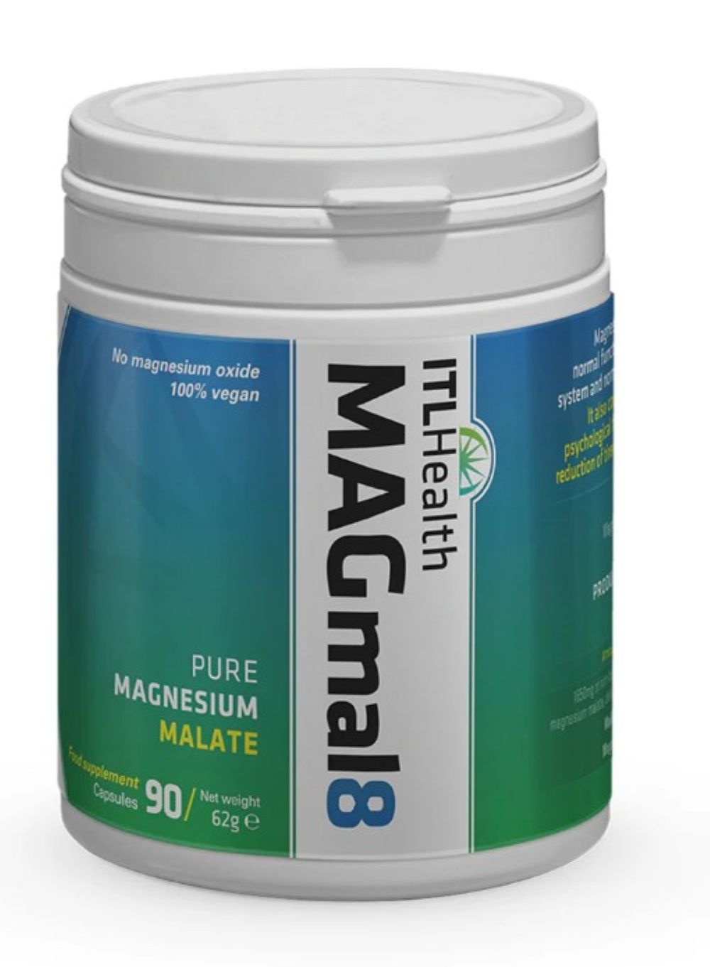 MAGmal8 delivers 100% pure magnesium malate.