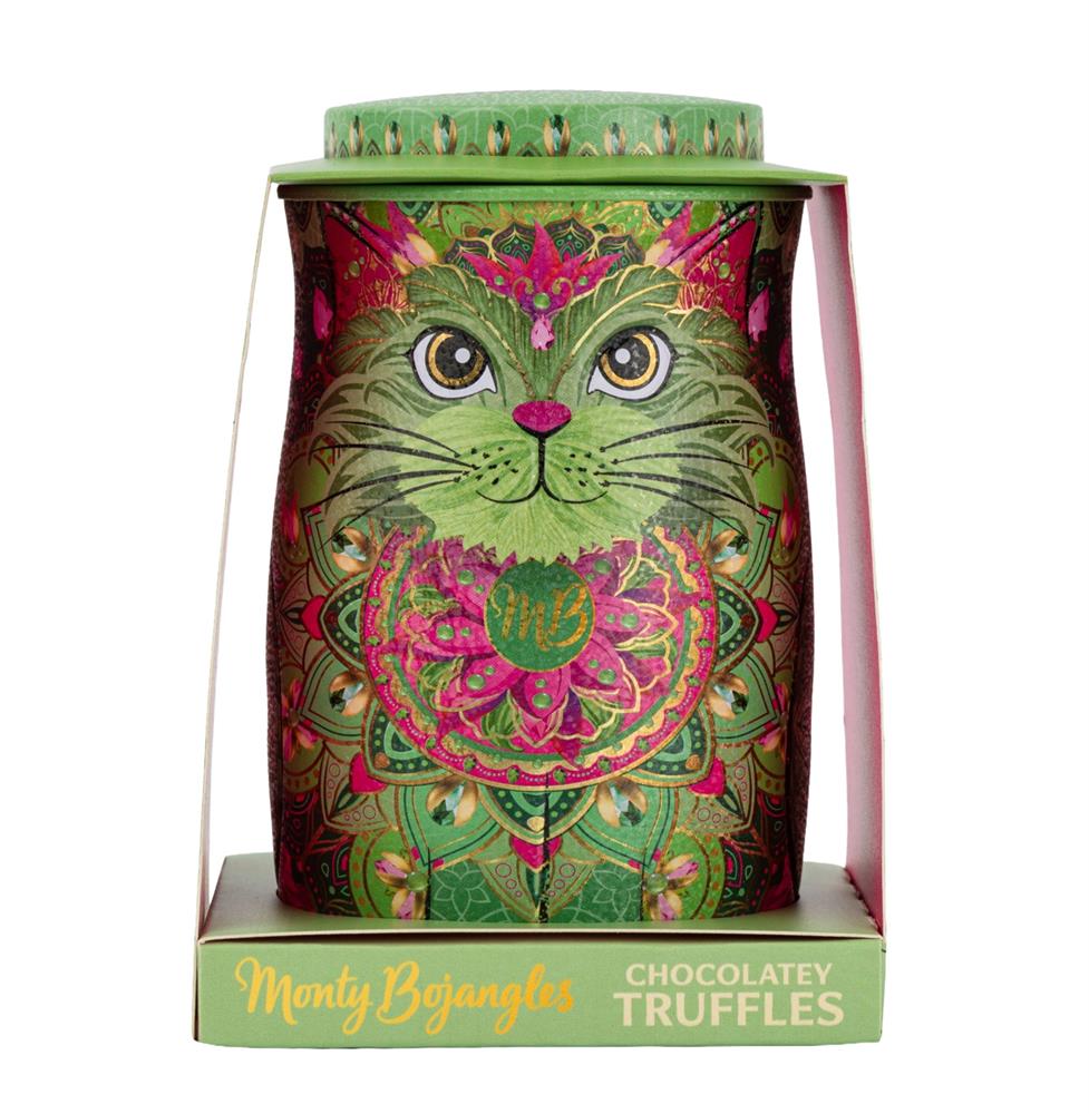 Jade Mirage Cat Tin Gift with Pistachio Marroned Truffles