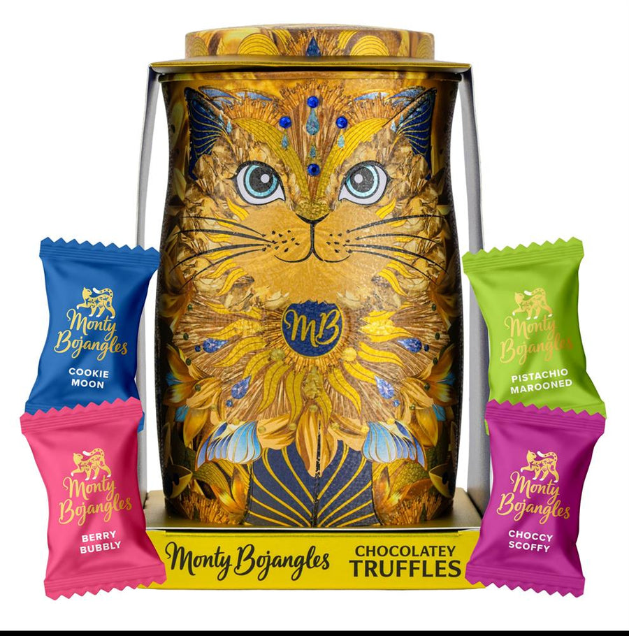 Monty Bojangles Golden Goddess Cat Tin Gift with Truffles Collection 200g