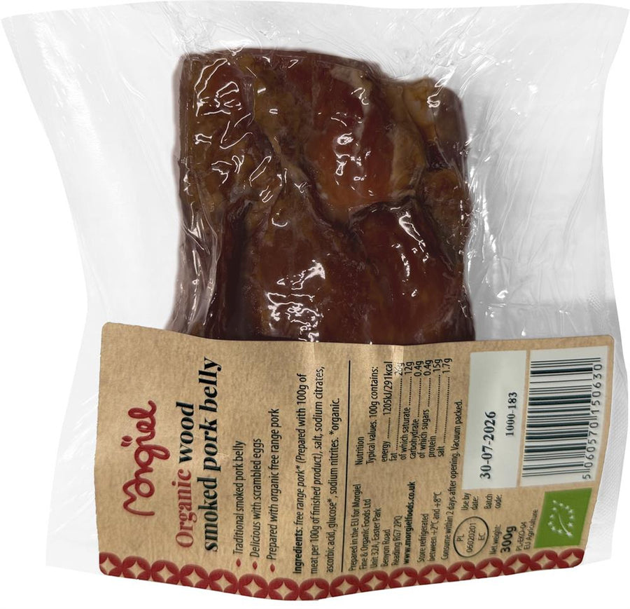 Organic Wood Smoked Pork Belly 300g