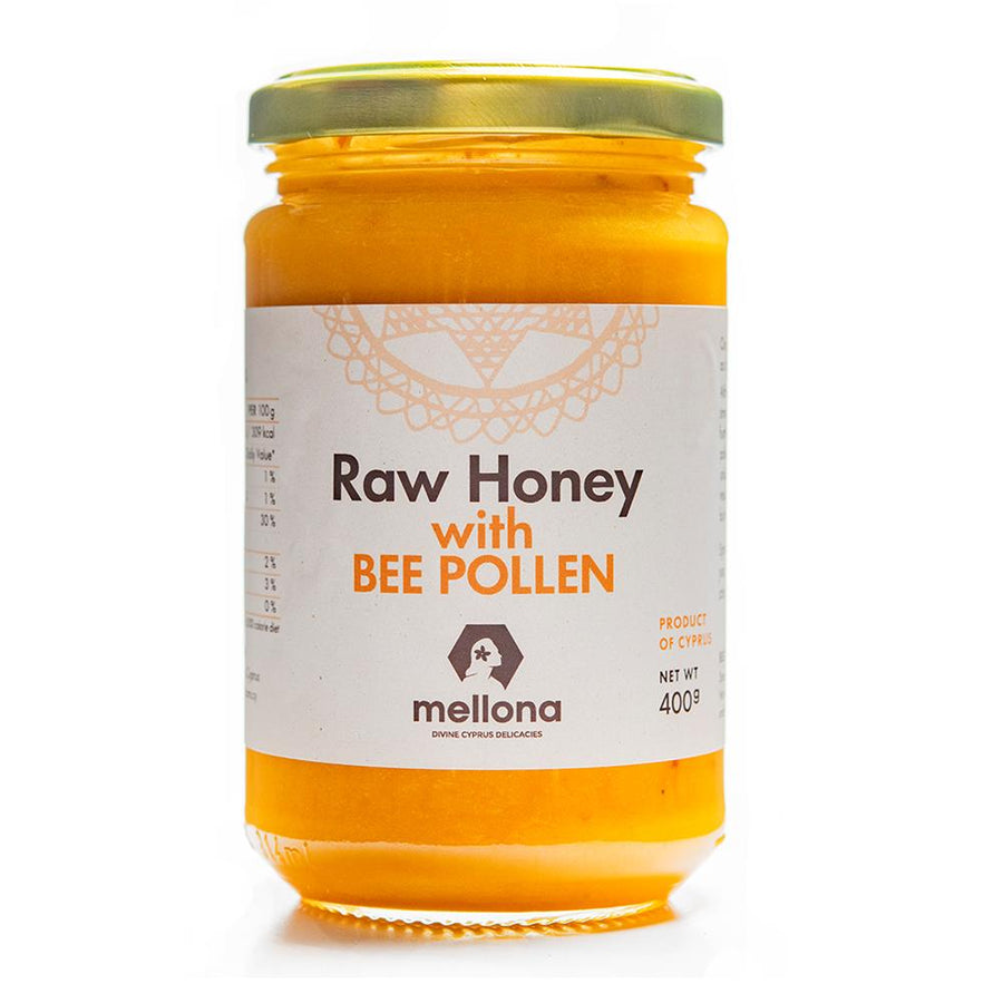 Mellona Cypriot Raw Honey with Bee Pollen 400g