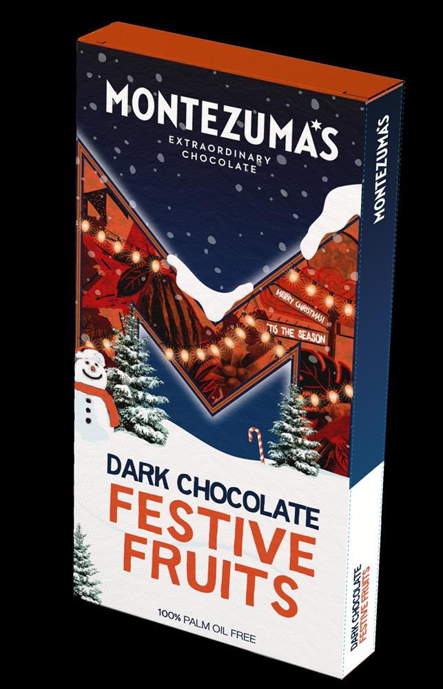 Montezuma's Dark Chocolate Festive Fruits 300g Bar