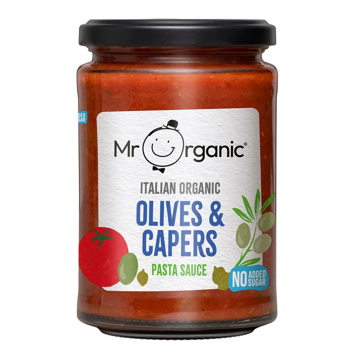 Mr Organic Authentic Italian Olives & Capers Pasta Sauce Jar 350g