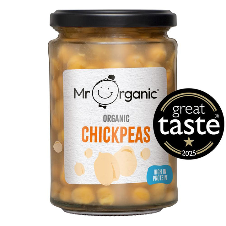 Mr Organic Chickpeas 350g (in glass jar)