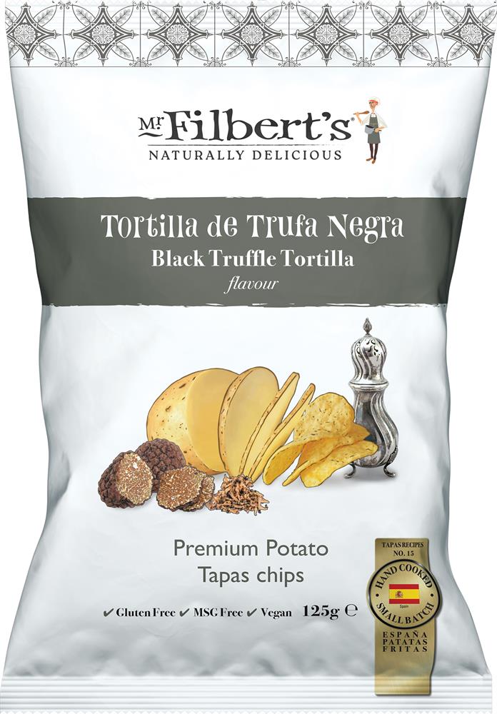 Mr Filberts Black Truffle Tortilla fFavour Crisps 125g
