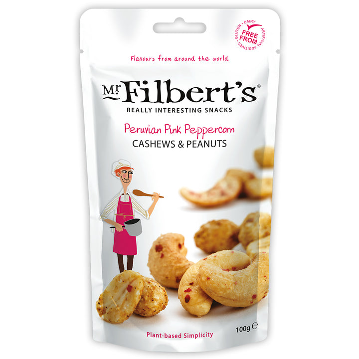 Mr Filberts Peruvian Pink Peppercorn Cashews & Peanuts 100g