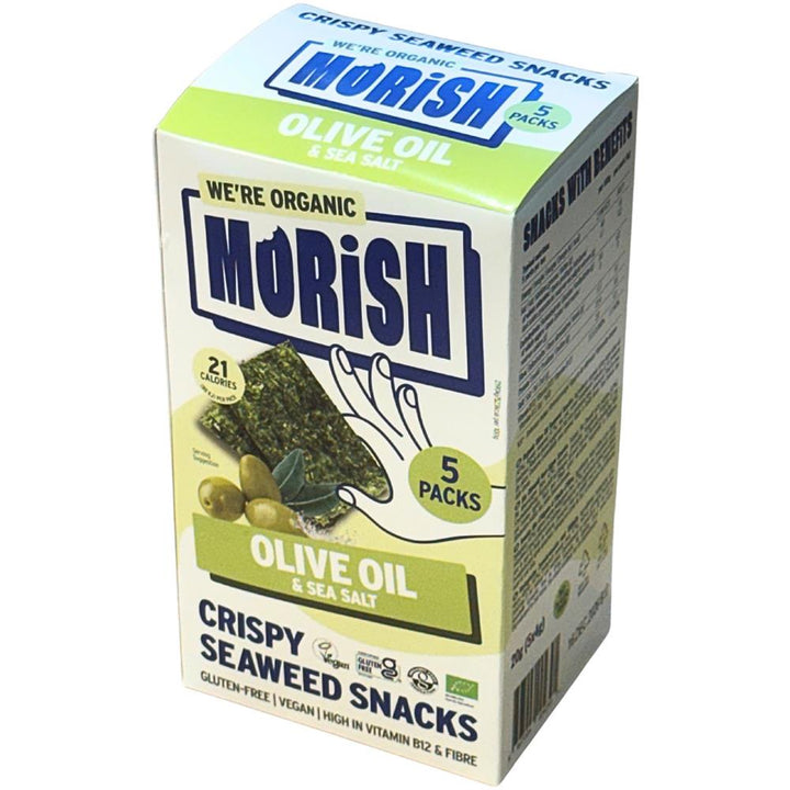 Morish Snacks Organic Olive Oil Seaweed Snacks 5x4g