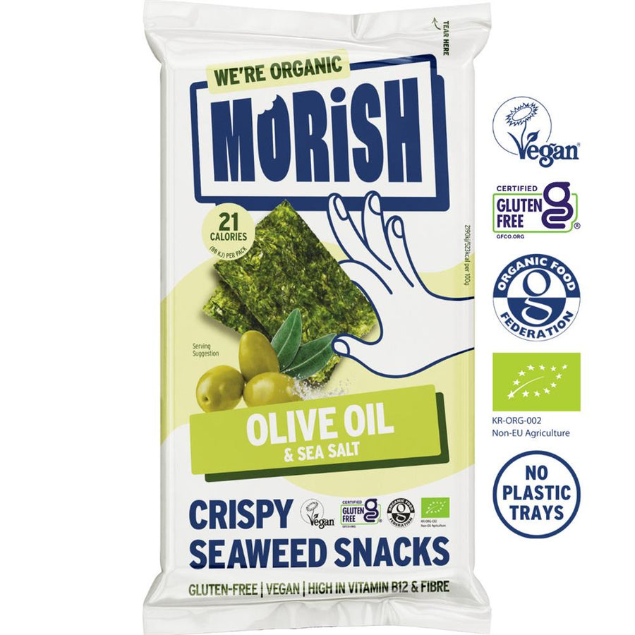 Morish Snacks Organic Olive Oil Seaweed Snacks 4g