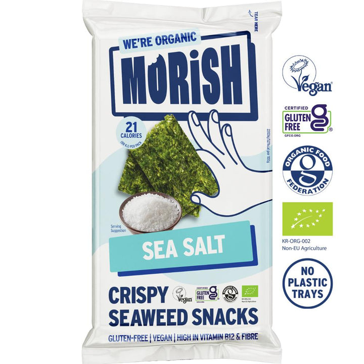 Morish Snacks Organic Sea Salt Seaweed Snacks 4g