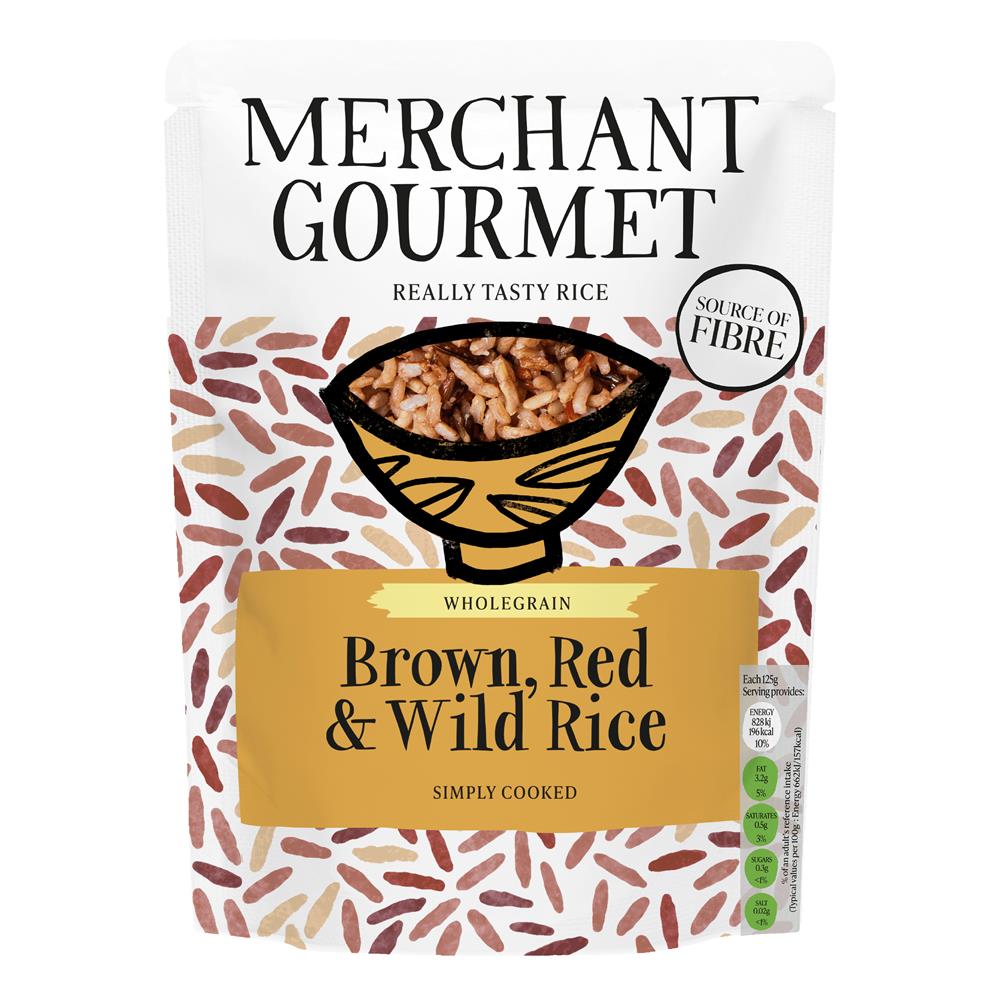 Merchant Gourmet Brown Red & Wild Microwaveable Rice 250g