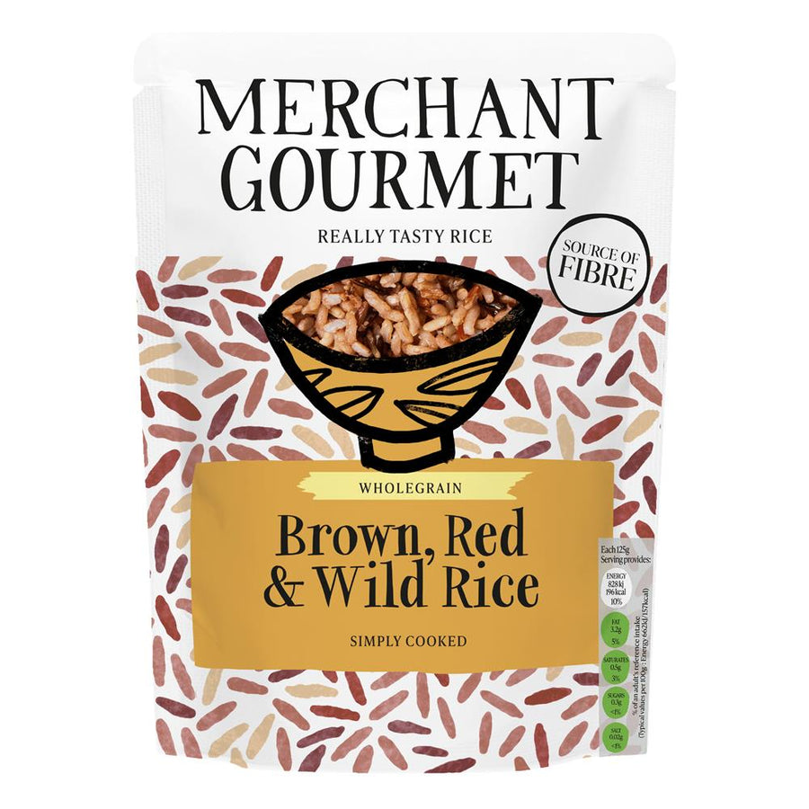 Merchant Gourmet Brown Red & Wild Microwaveable Rice 250g