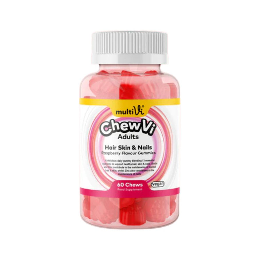 MultiVi Hair Skin & Nails Gummies Raspberry Flavour. 60 gummies