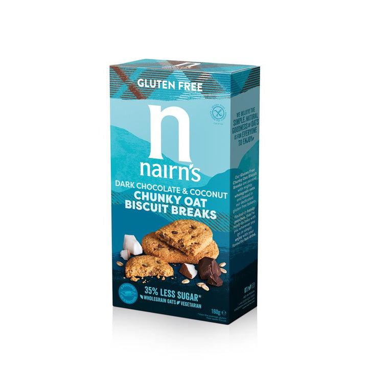 Nairn's Gluten Free Dark Choc & Coconut Biscuit Break Chunky 160g