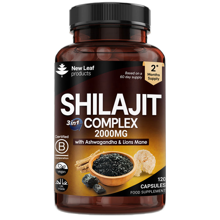 Shilajit Ashwagandha & Lions Mane 2000mg 120 Capsules