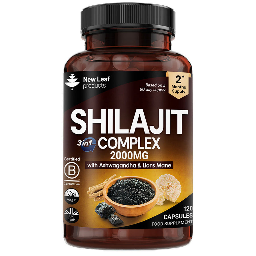 Shilajit Ashwagandha & Lions Mane 2000mg 120 Capsules