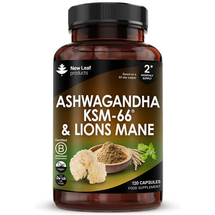 Ashwagandha KSM-66 & Lions Mane 120 Capsules