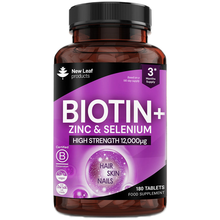 Biotin + Zinc & Selenium 12000ug 180 Vegan Tablets