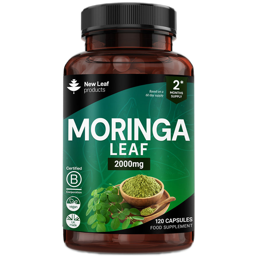 Moringa Leaf Capsules - Pure Extract & Powder 2000mg 120 capsules