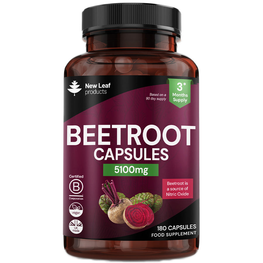Beetroot Capsules + Black Pepper 5100mg Vegan 180 Capsules